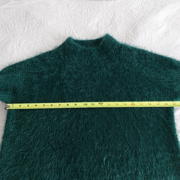 A New Day - Emerald Green Fuzzy Soft Sweater Mockneck - Picture 5 of 5